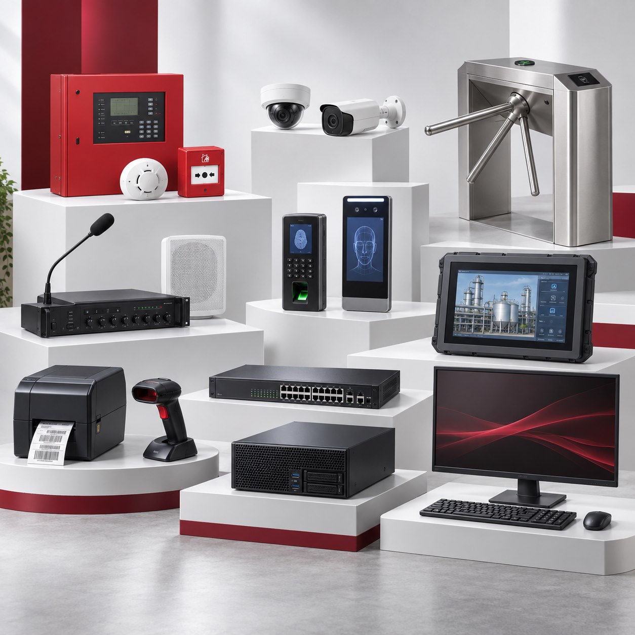 SAS Technology product solutions: access control, CCTV, fire alarms, public address systems, barcode equipment, industrial PCs and IT networking